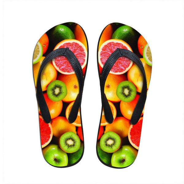 Women Customized Picture Summer Fruit Colorful Beach Flip-flops