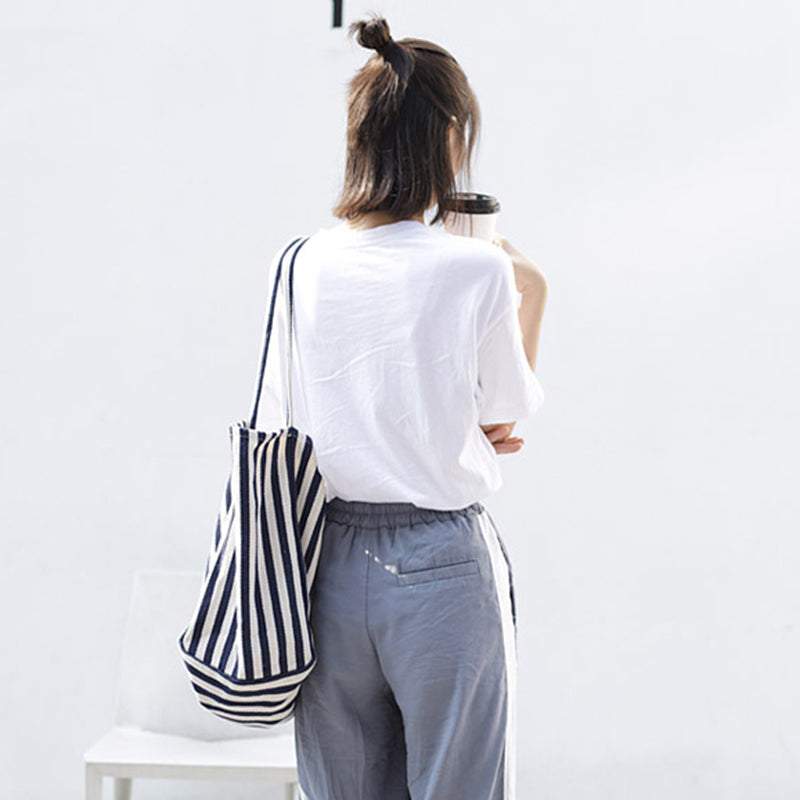 Striped Bags High Capacity Shoulder Bags