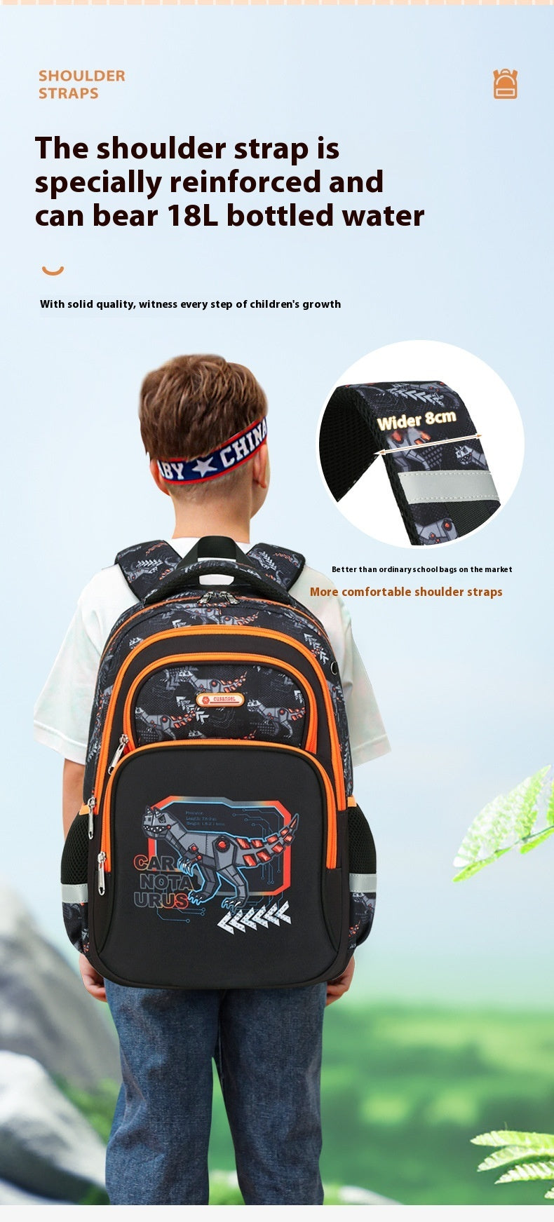 Primary School Student Schoolbag Boys Grade 1-3 Children Backpack