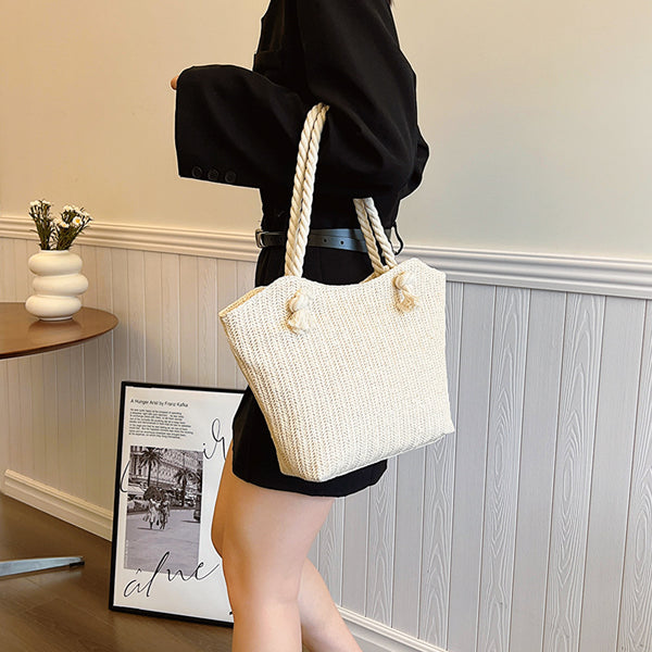 Fashion Straw Large Shoulder Handbag