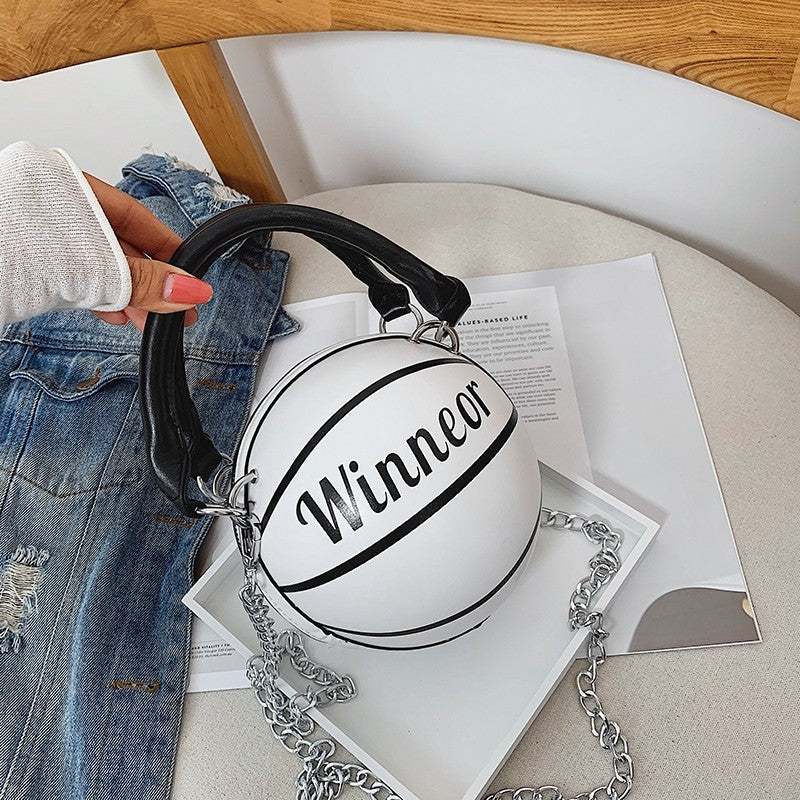 Basketball Shape Handbags and Purses for Shoulder Crossbody Girls and Ladies