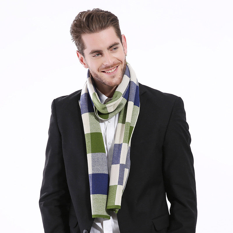 Classic And Fashionable British Checked Cashmere Scarf For Men's