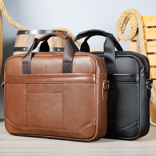 Men's Official Leather Laptop Bag Shoulder Crossbody