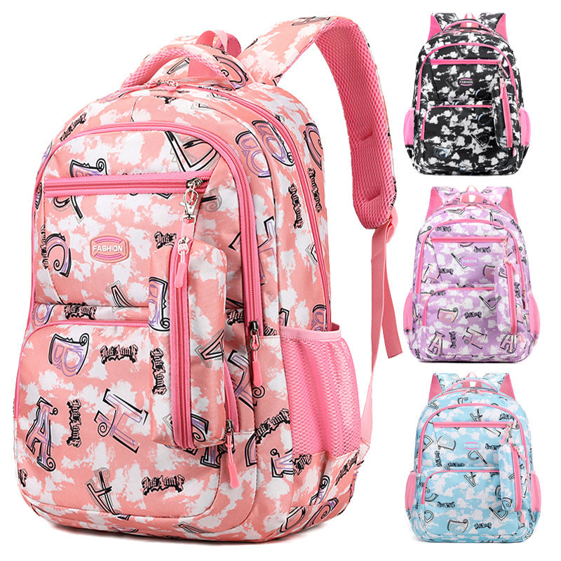 New Letter Print Backpack Primary School Students Schoolbag For Girls