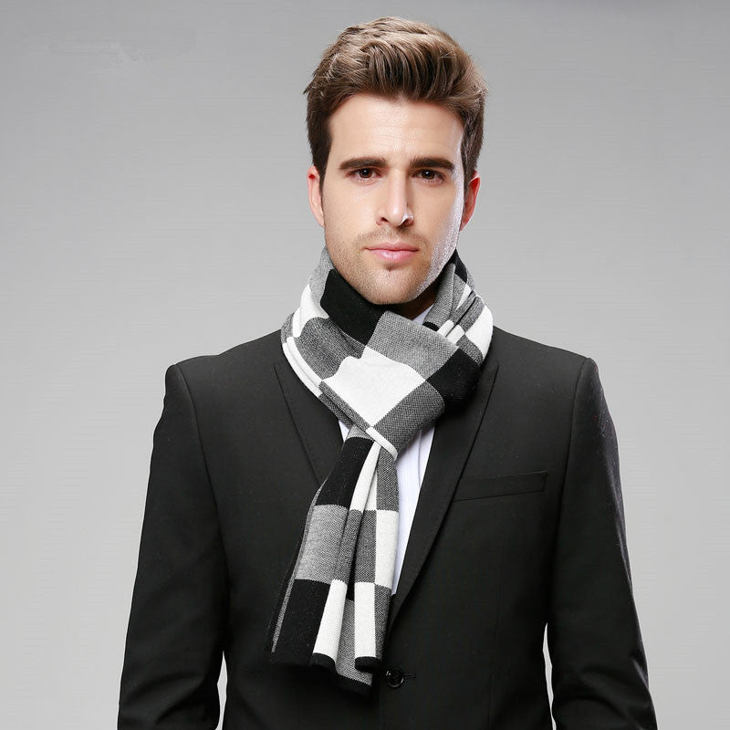 Classic And Fashionable British Checked Cashmere Scarf For Men's