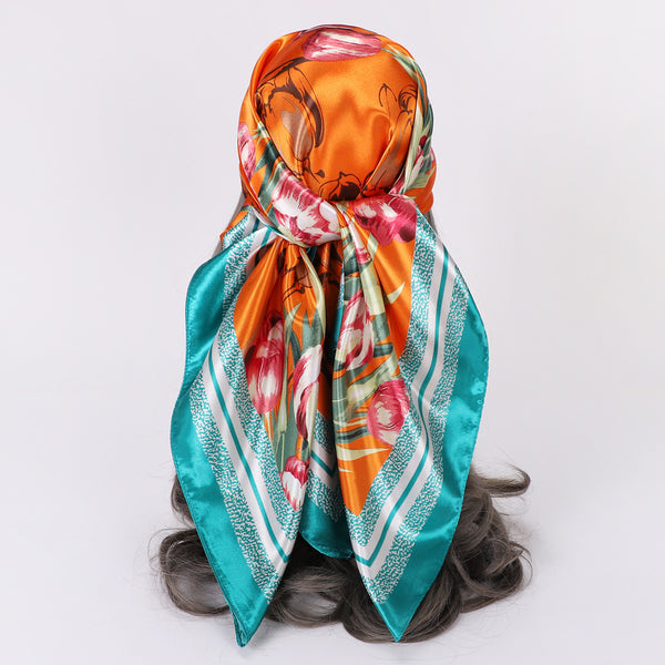 Flower Elegant High-end Imitated Silk Scarves