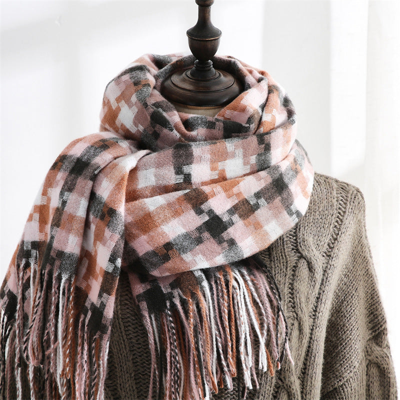 New Plaid Scarf Women Tassel Fashion