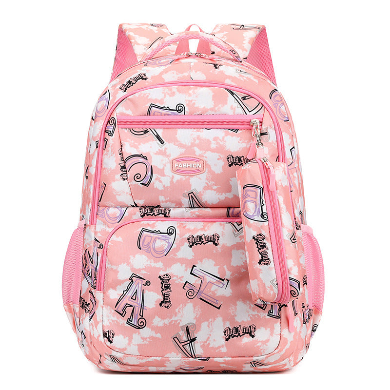 New Letter Print Backpack Primary School Students Schoolbag For Girls