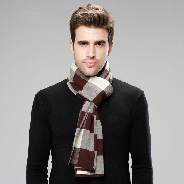 Classic And Fashionable British Checked Cashmere Scarf For Men's