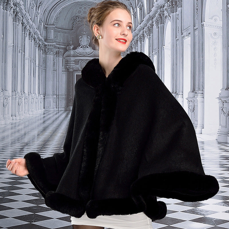 European And American Hooded Cloak Shawl