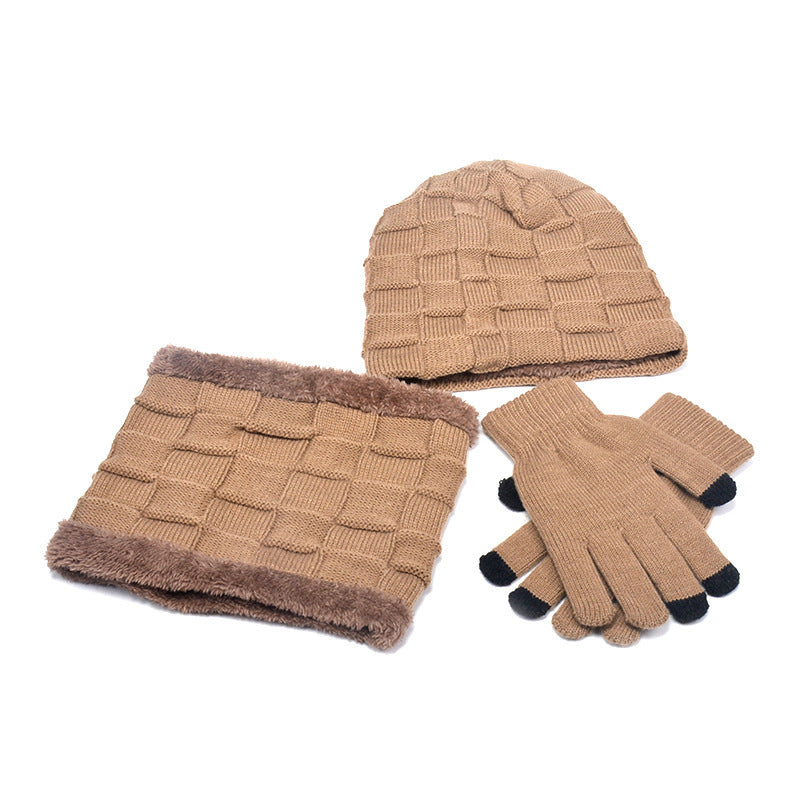 Men's Hat, Scarf and Gloves Three-piece