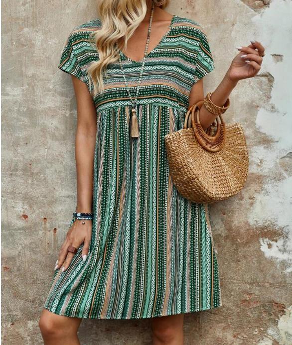 Summer New European And American Women's Dress with Short Sleeve
