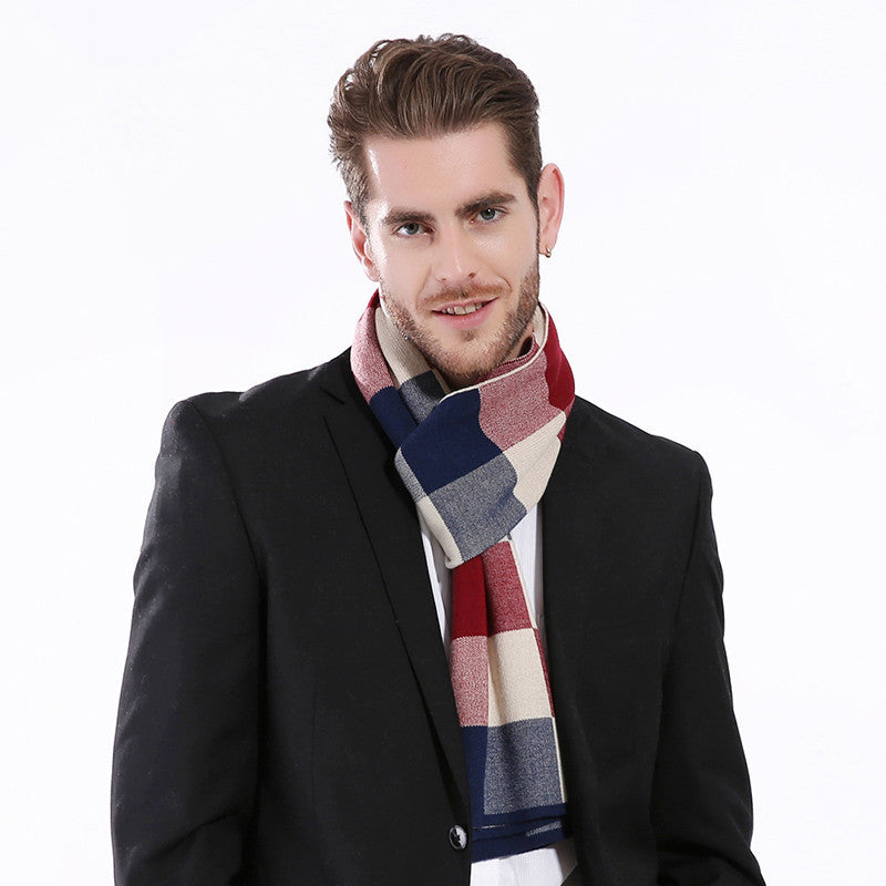 Classic And Fashionable British Checked Cashmere Scarf For Men's