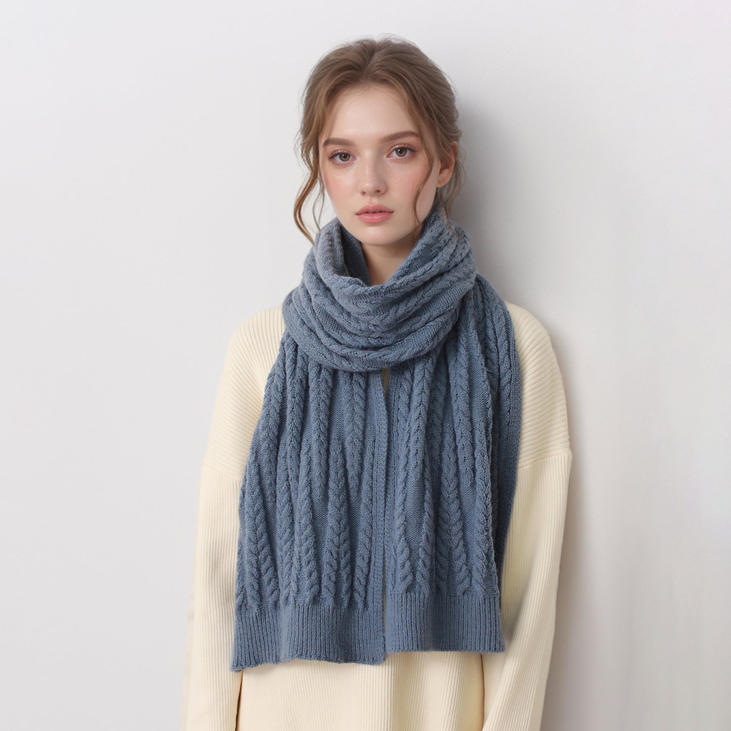 European And American Autumn And Winter Thickening Warm Wool Scarf