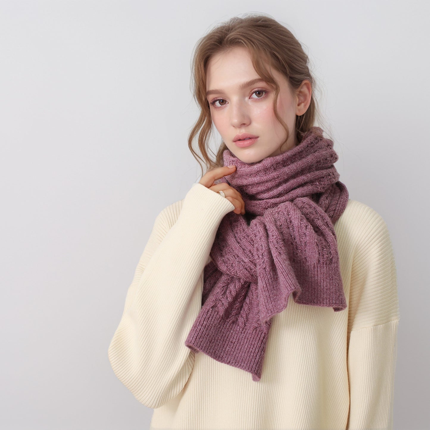 European And American Autumn And Winter Thickening Warm Wool Scarf