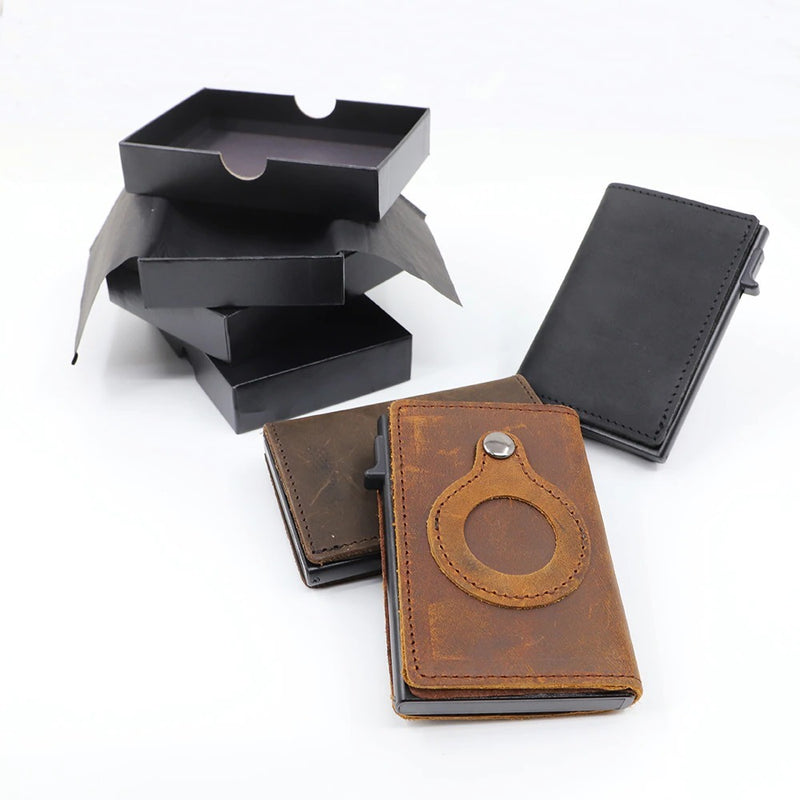 Minimalist Wallets For Men's, Premium Genuine Leather Credit Card With Slim Wallet