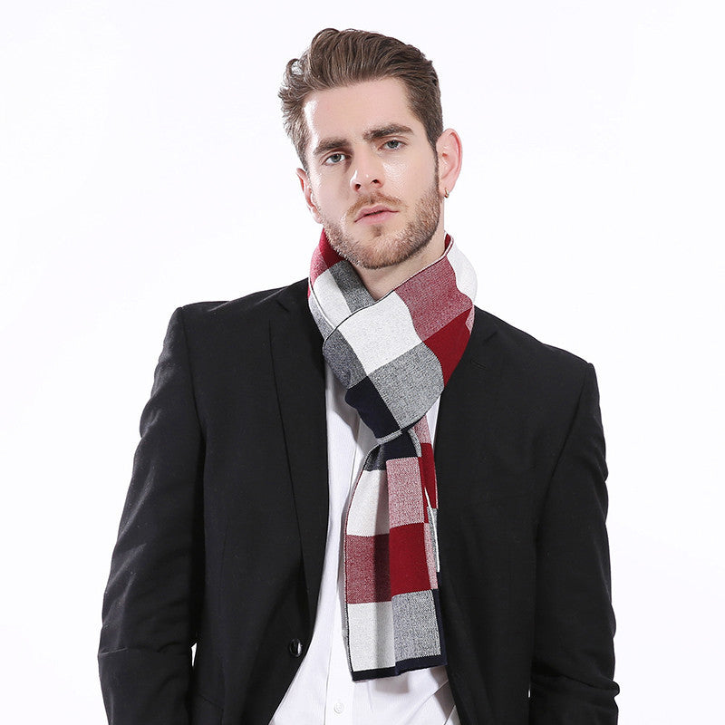 Classic And Fashionable British Checked Cashmere Scarf For Men's