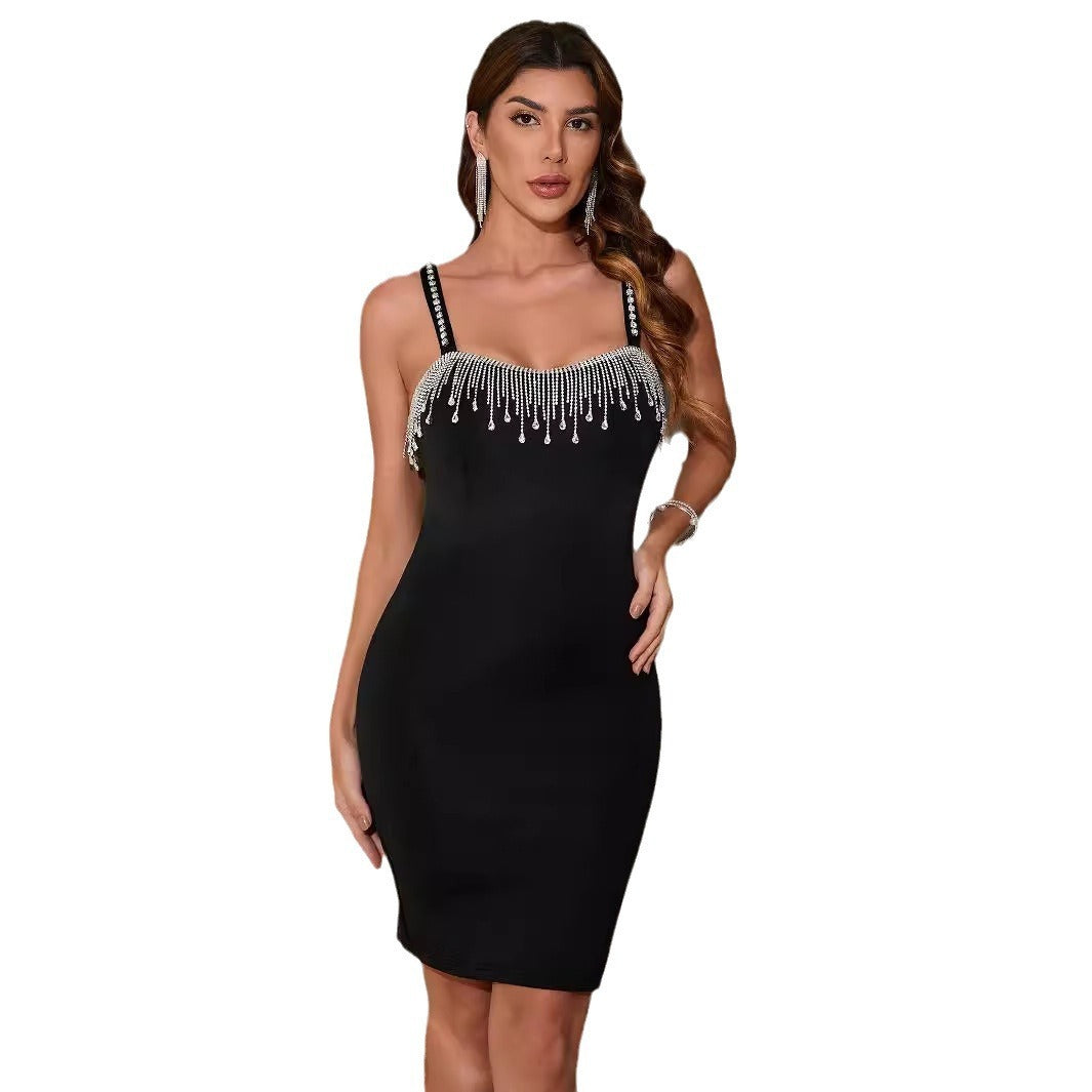 Women Night Fringe Slit Dress