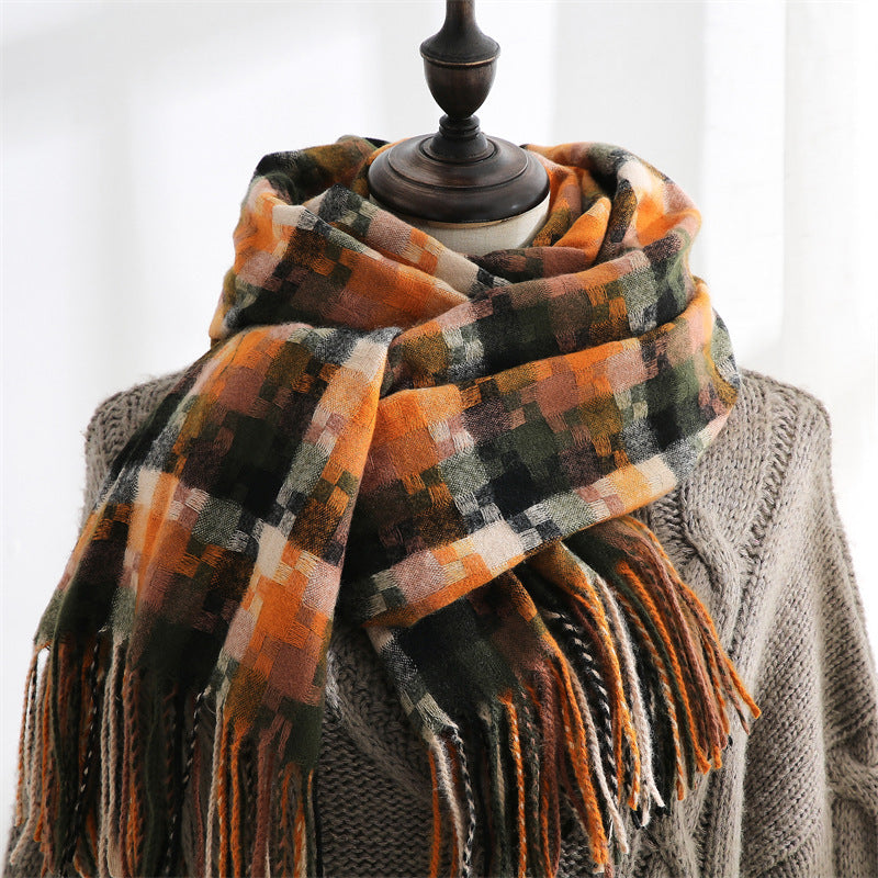 New Plaid Scarf Women Tassel Fashion