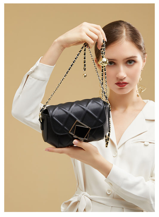 Leather Handbags Shoulder Small Golden Ball