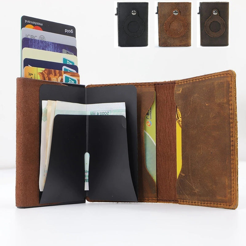 Minimalist Wallets For Men's, Premium Genuine Leather Credit Card With Slim Wallet